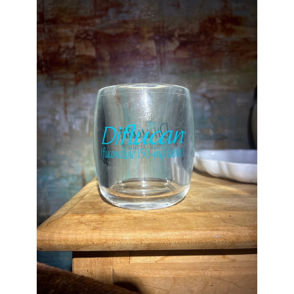 Vintage Diflucan Pharmaceutical Rep Promo Glass VisionUSA Medical Collectible
